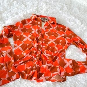 RETRO ORANGE SHEER TOP SMALL